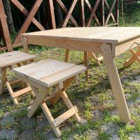 میز و صندلی مسافرتی تاشو چوبی